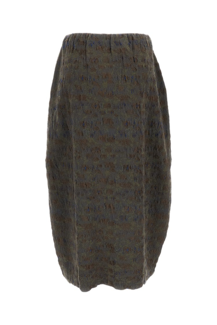 Boboutic Multicolor Jacquard Knit Midi Skirt With Elasticated Waist
