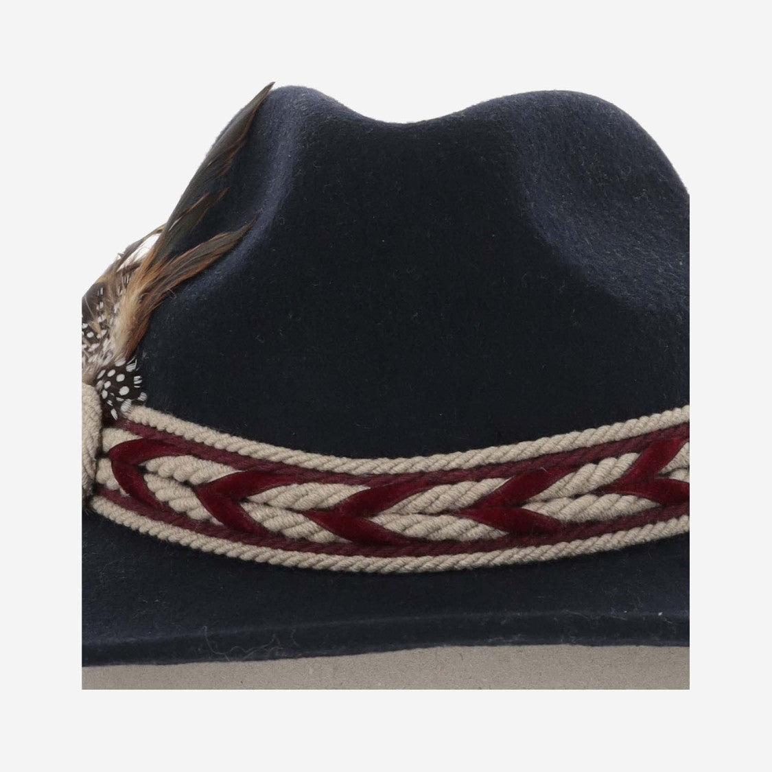 Alexia Alvarez De Toledo Handcrafted Black Wool Hat With Wide Brim And Feather Detail