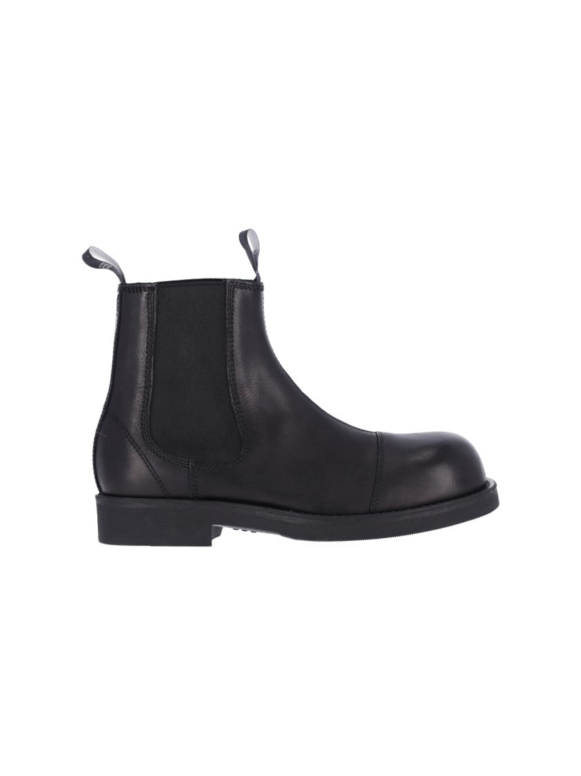 Mm6 By Maison Margiela Black Chelsea Biker Leather Boots