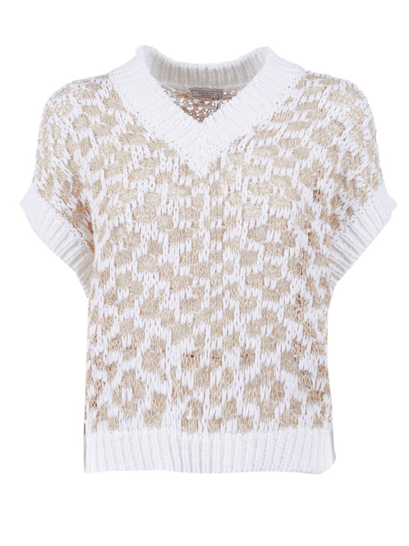 Peserico Short Sleeve Open Knit Sweater