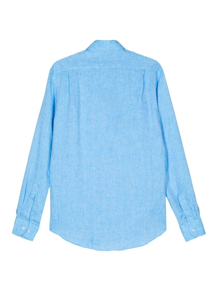 Paul & Shark Long Sleeve Linen Shirt With Classic Collar