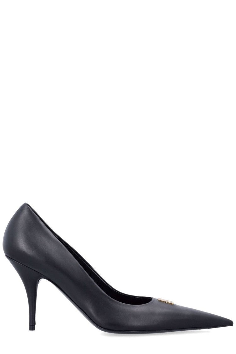Balenciaga High Heel Black Pumps With Pointed Toe Design