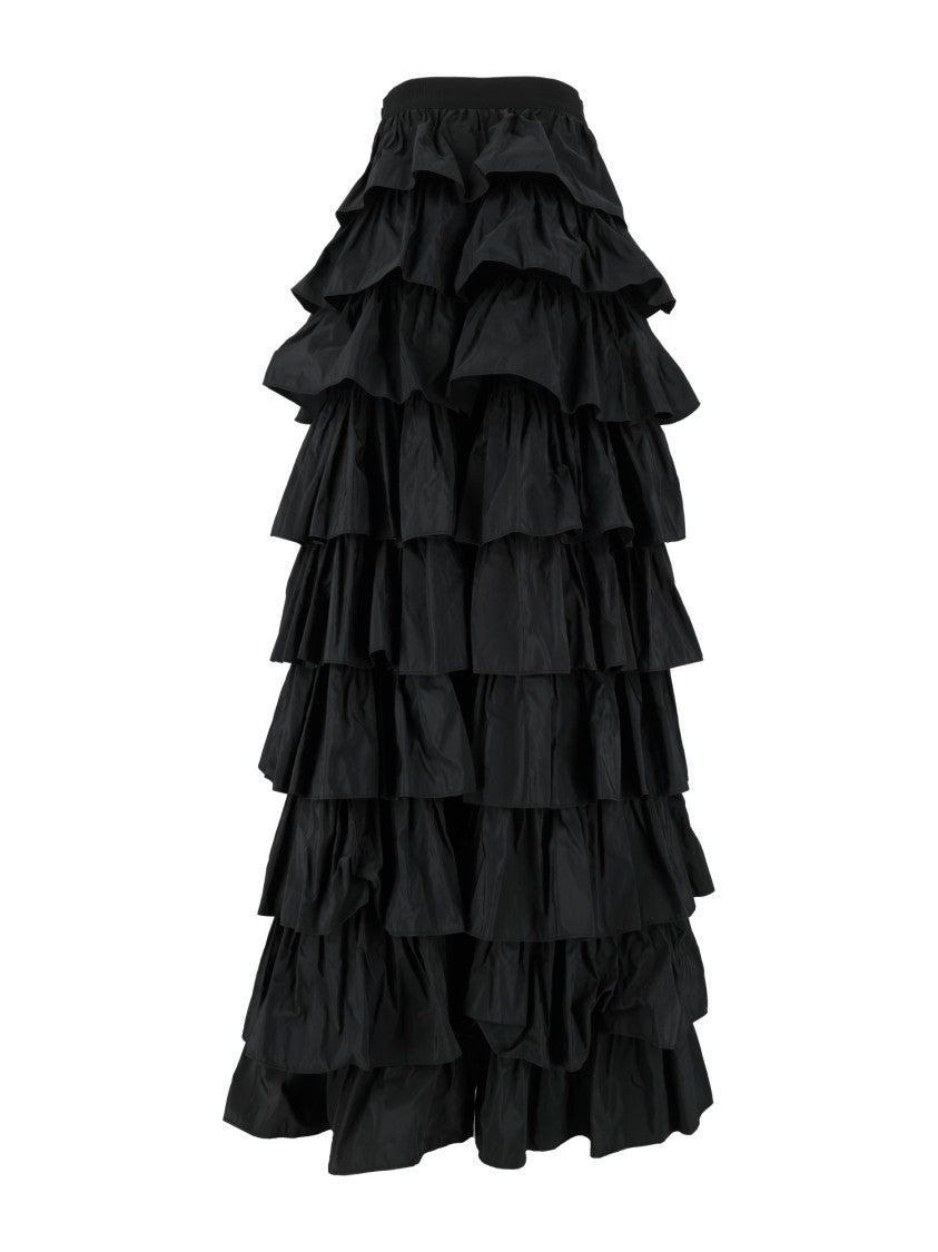 Elisabetta Franchi Ruffled High-Low Chain Detail Skirt