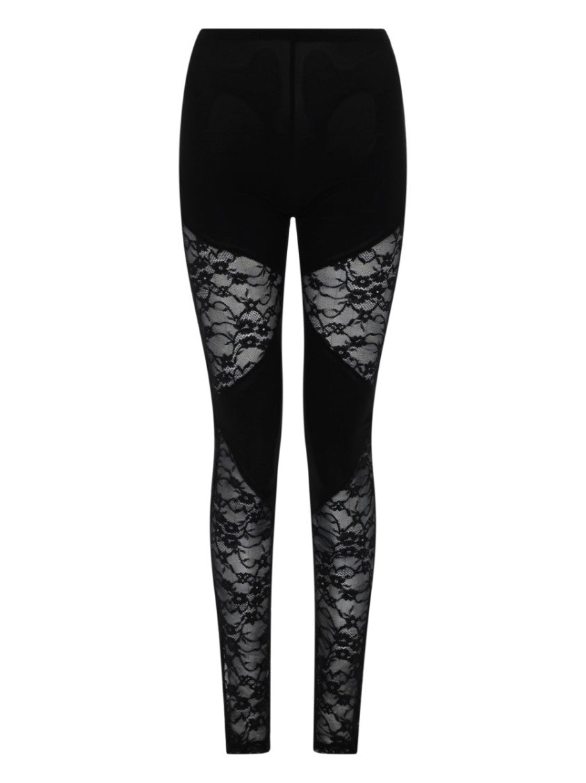 Nina Ricci Patchwork Viscose Blend Lace Leggings