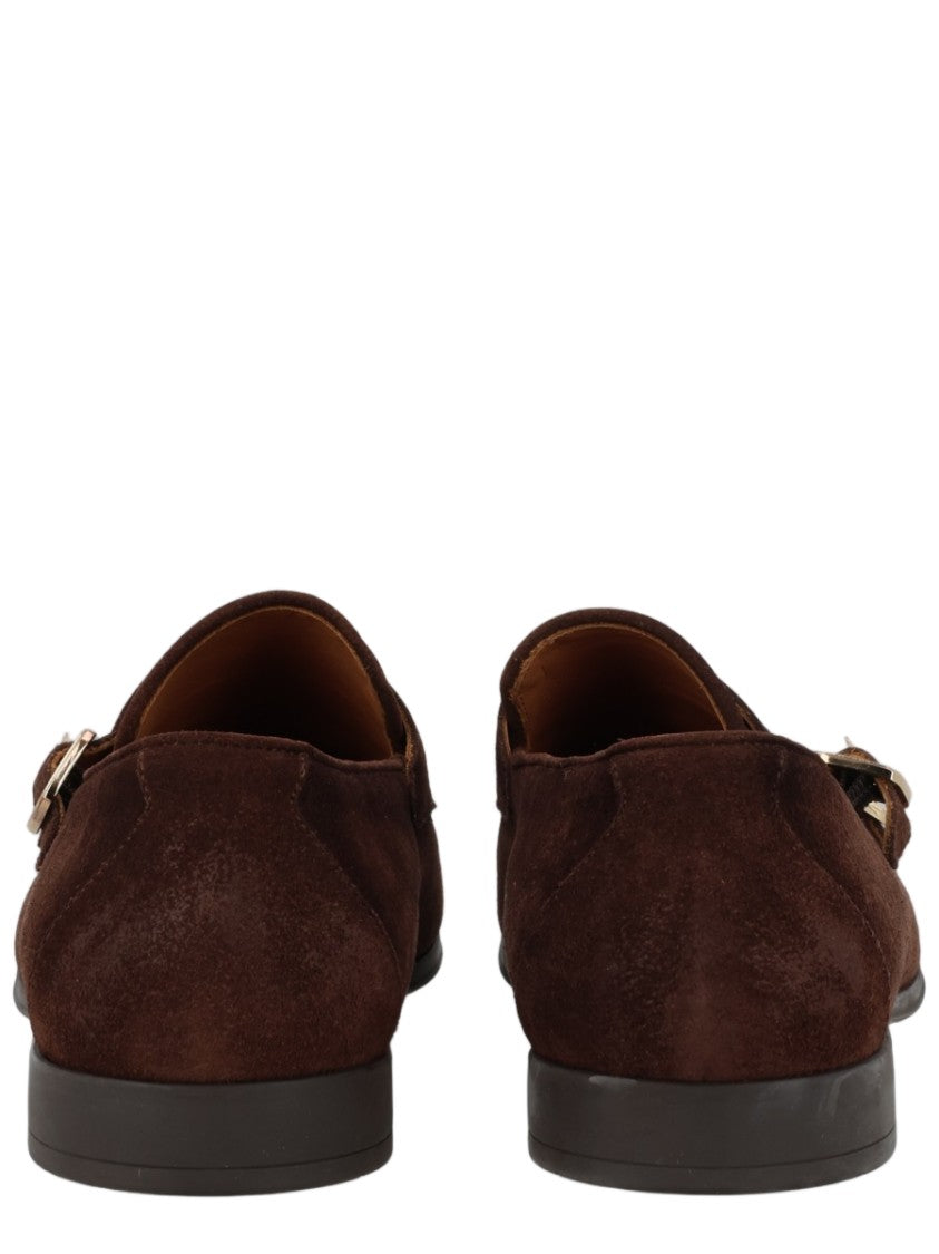 Corvari 1846 Brown Suede Gold Accent Loafers