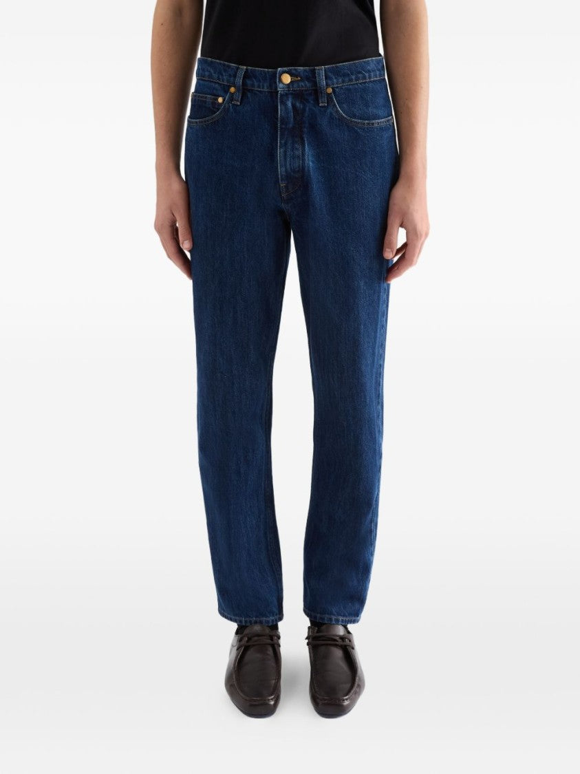 Jil Sander Deep Blue Relaxed-Fit Denim Five-Pocket Trousers