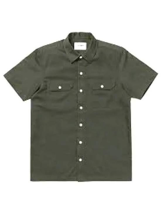 Howlin Short-Sleeve Utility Shirt With Classic Collar And Chest Pockets