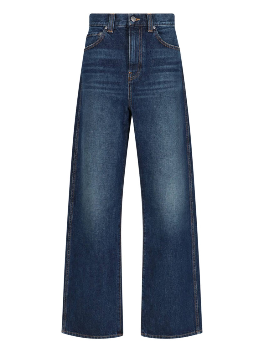 Khaite "Bonnie" Straight Jeans – Blue