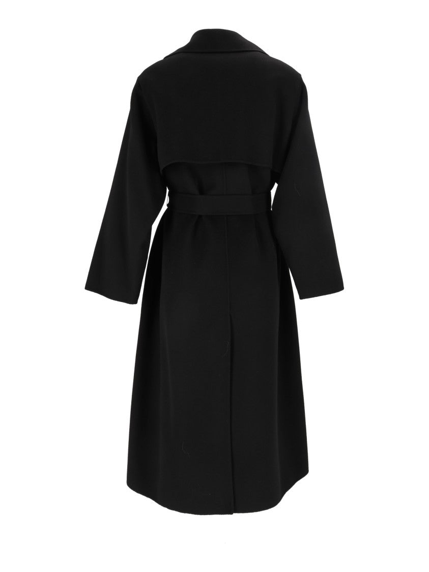 Max Mara Black Operoso Belted Wrap Coat