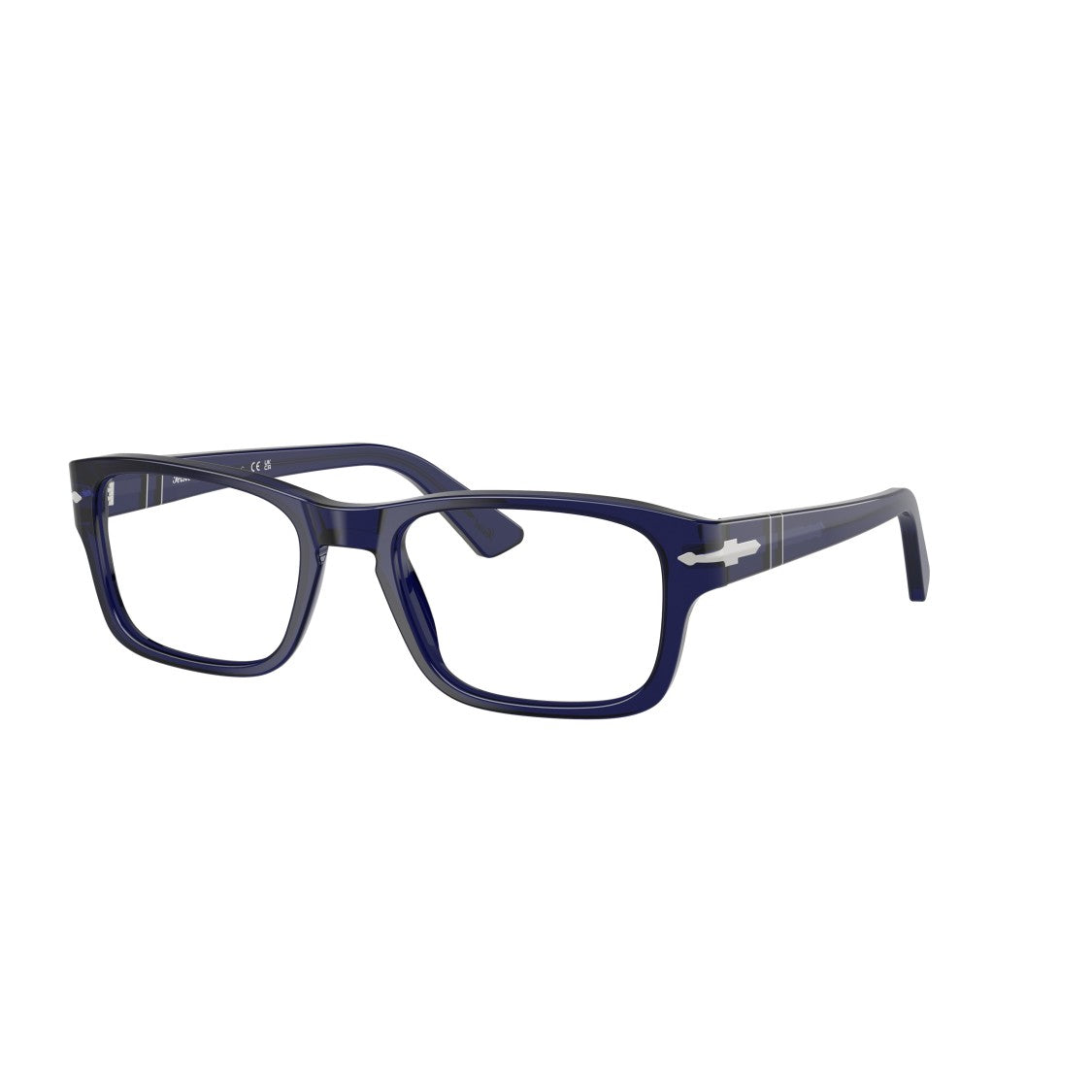 Persol 0Po3364v Rectangular Acetate Eyeglasses With Silver Accents