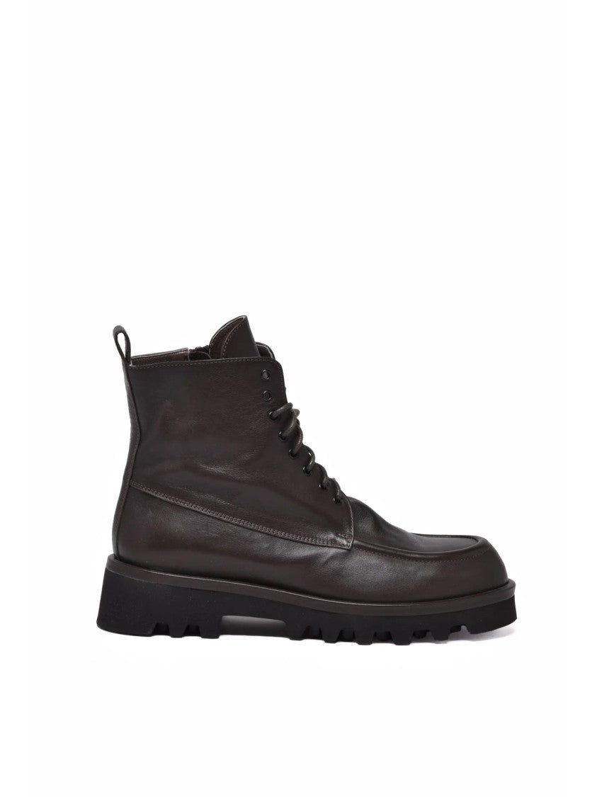 Lorena Paggi Brown Leather Zip Ankle Boots