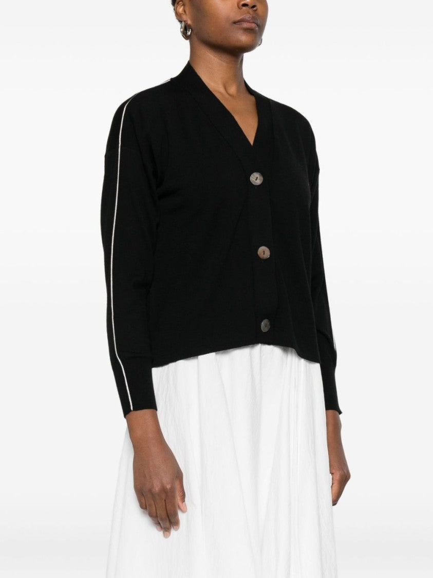 Alpha Studio V-Neck Knit Sweater In Merino Wool