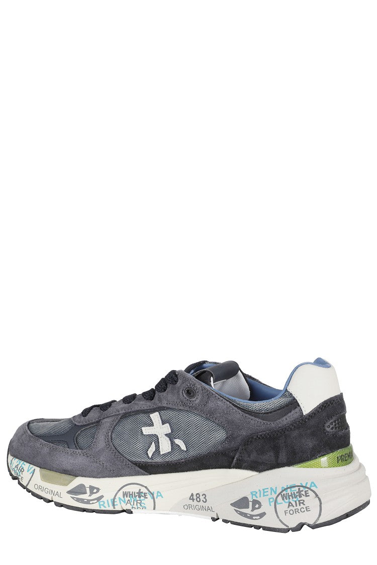 Premiata Black Mase Iconic Side Design Leather Sneakers