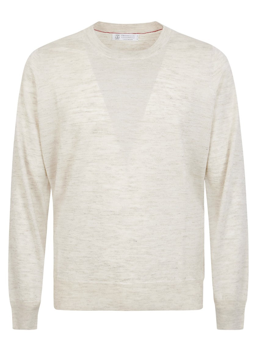 Brunello Cucinelli Crew Neck Sweater In Wool-Silk Blend
