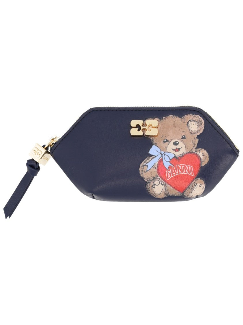 Ganni Neutrals Bou Teddy Bear Coin Purse