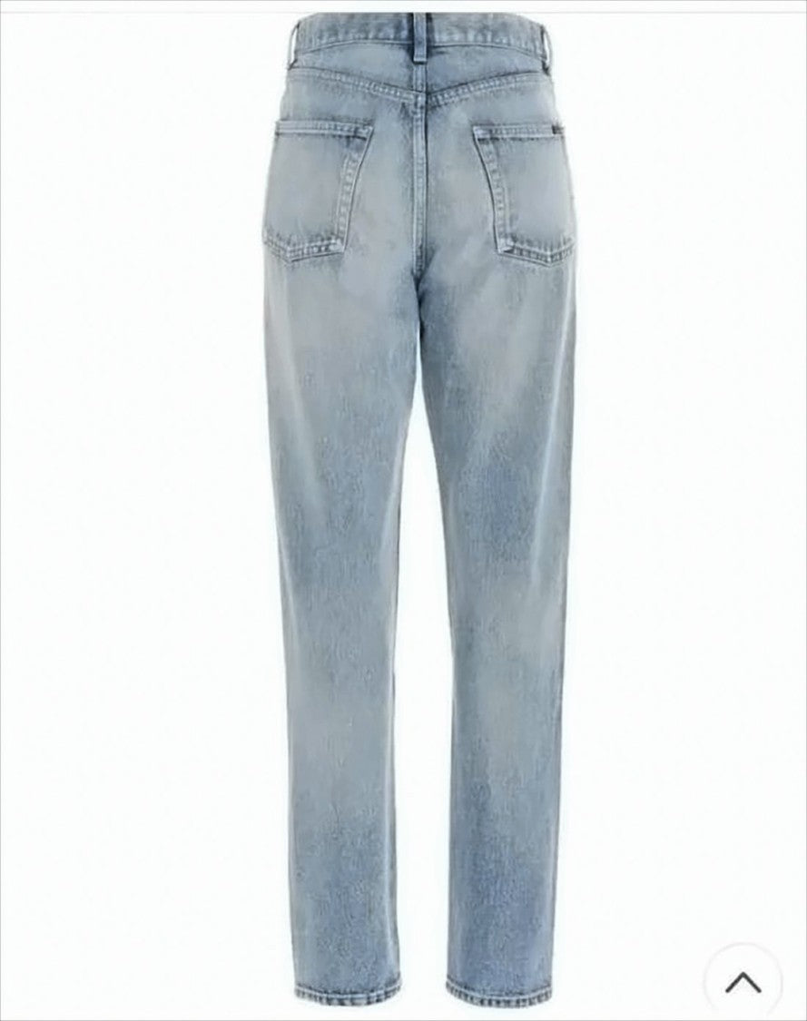 Saint Laurent High-Waisted Straight Leg Denim Pants With Vintage Appeal