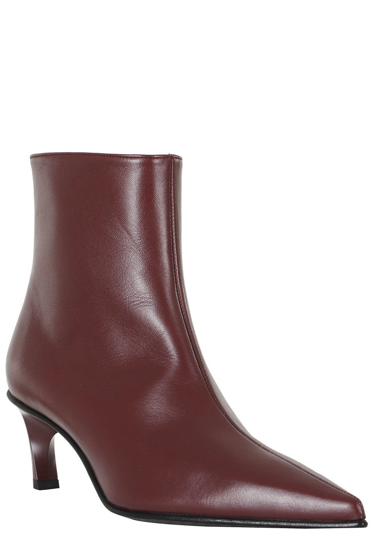 Giampaolo Viozzi Creed Burgundy Pointed Toe Sheepskin Ankle Boots