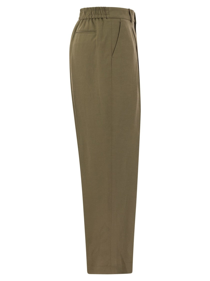Pt Torino Daisy - Viscose And Linen Trousers