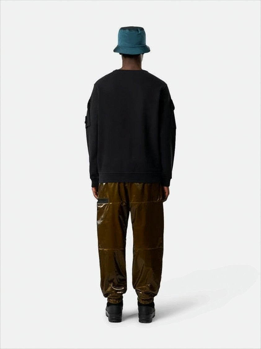 Stone Island Black Crewneck Sweater With Flap Pockets