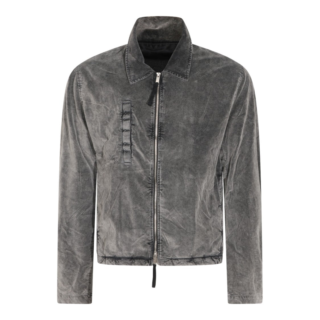 Thom Krom Textured Grey Casual Jacket With Minimalist Design And Adjustable Hem