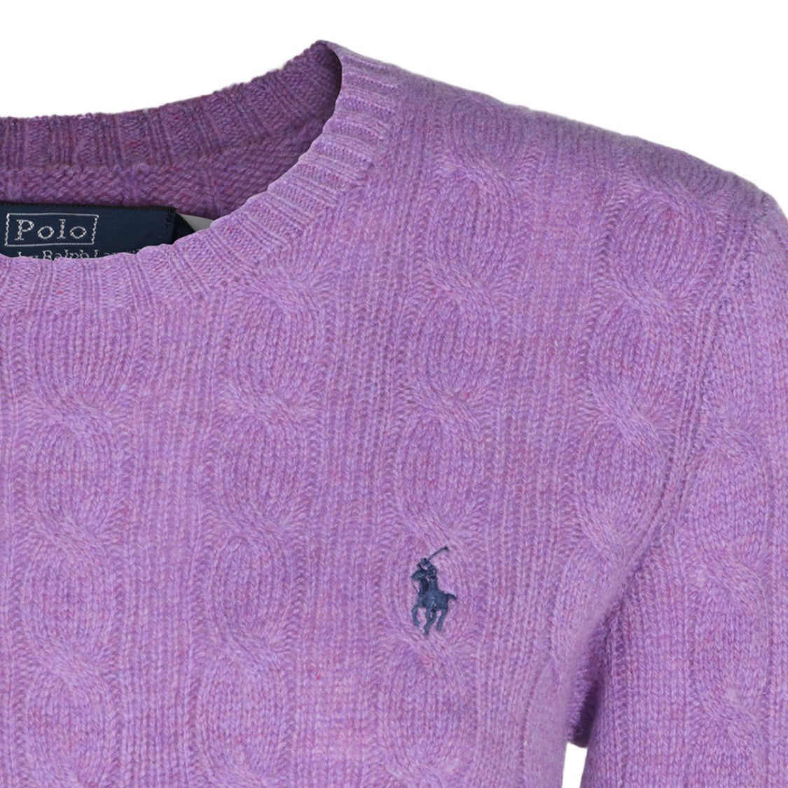 Polo Ralph Lauren Cable Knit Sweater With Embroidered Logo Detail
