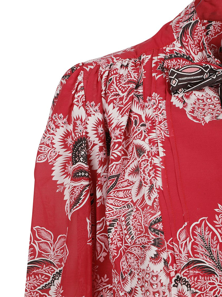 Etro Red Floral Pattern Shirt