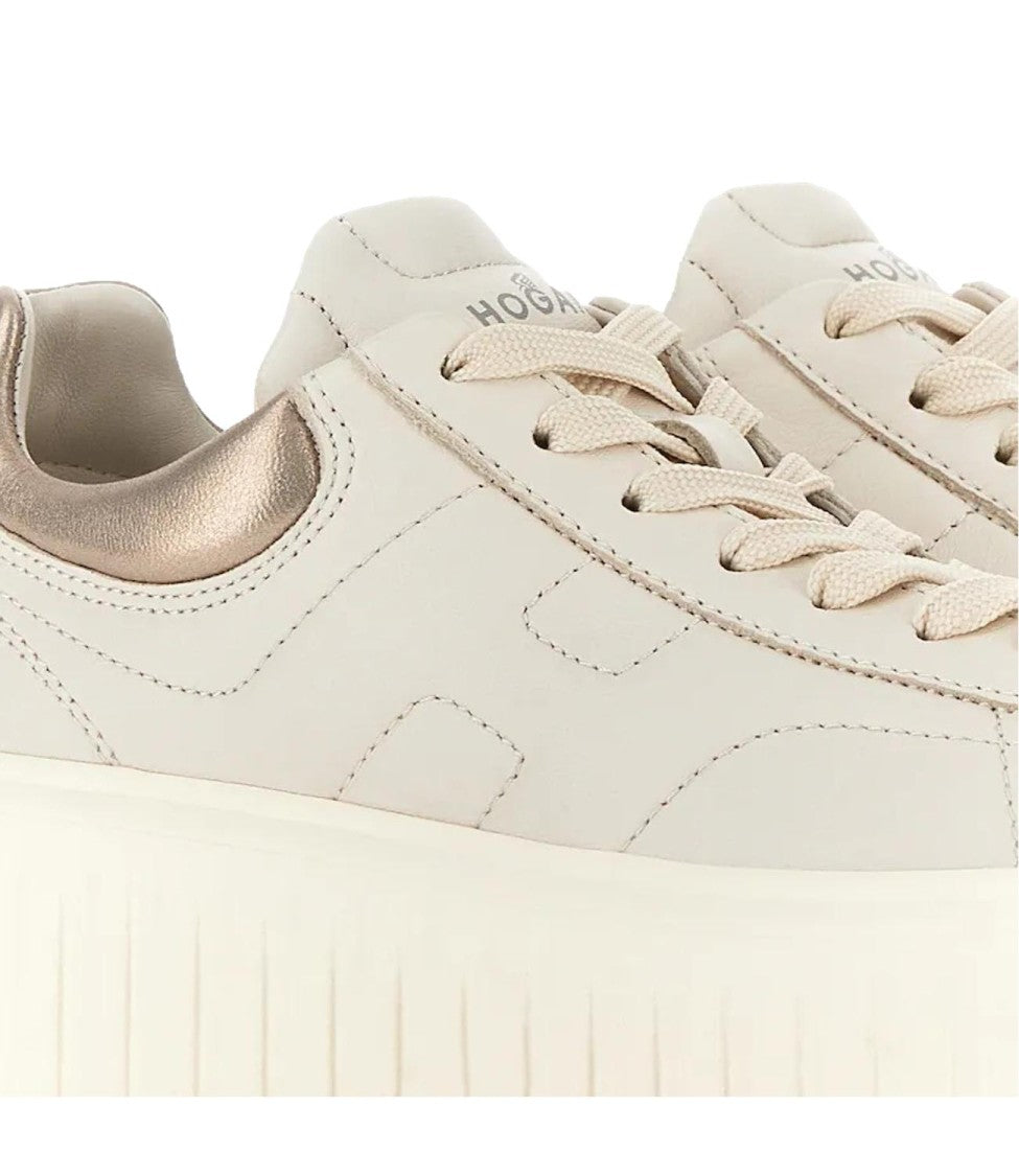 Hogan H-Stripes Allacciato H Sheepskin Low-Top Sneakers