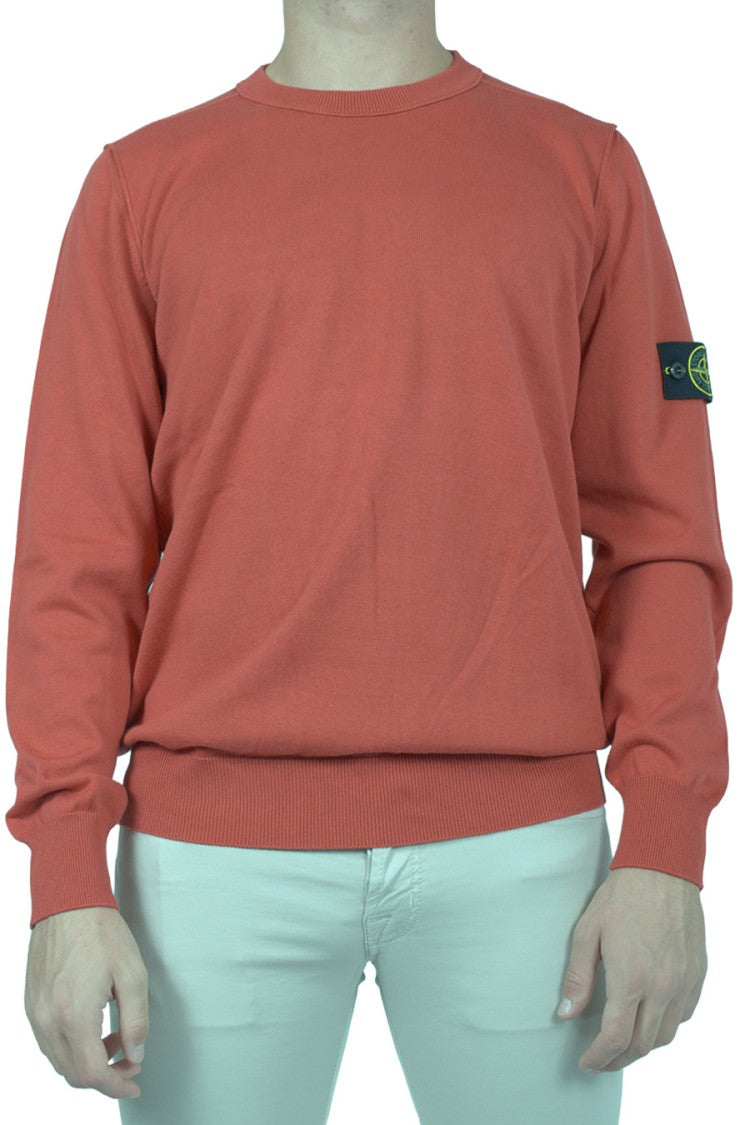 Stone Island Coral Sleeve Badge Crew-Neck Cotton Sweater
