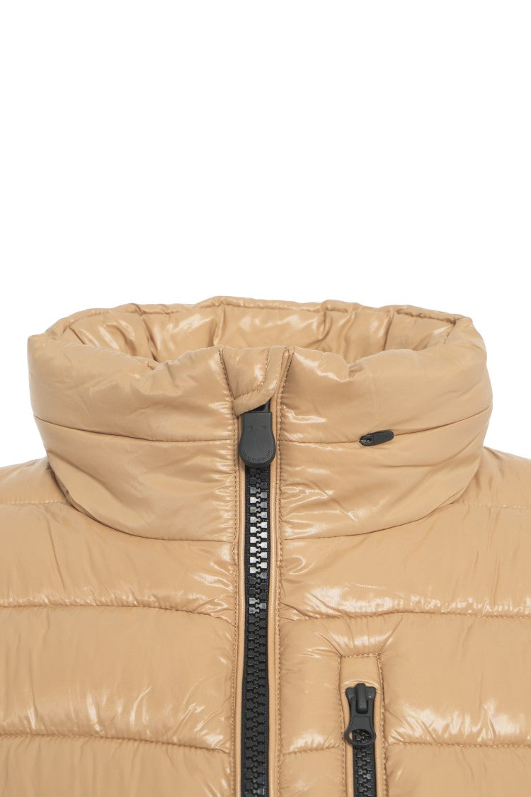 Save The Duck Quilted Beige Puffer Jacket With Plumtech Technology