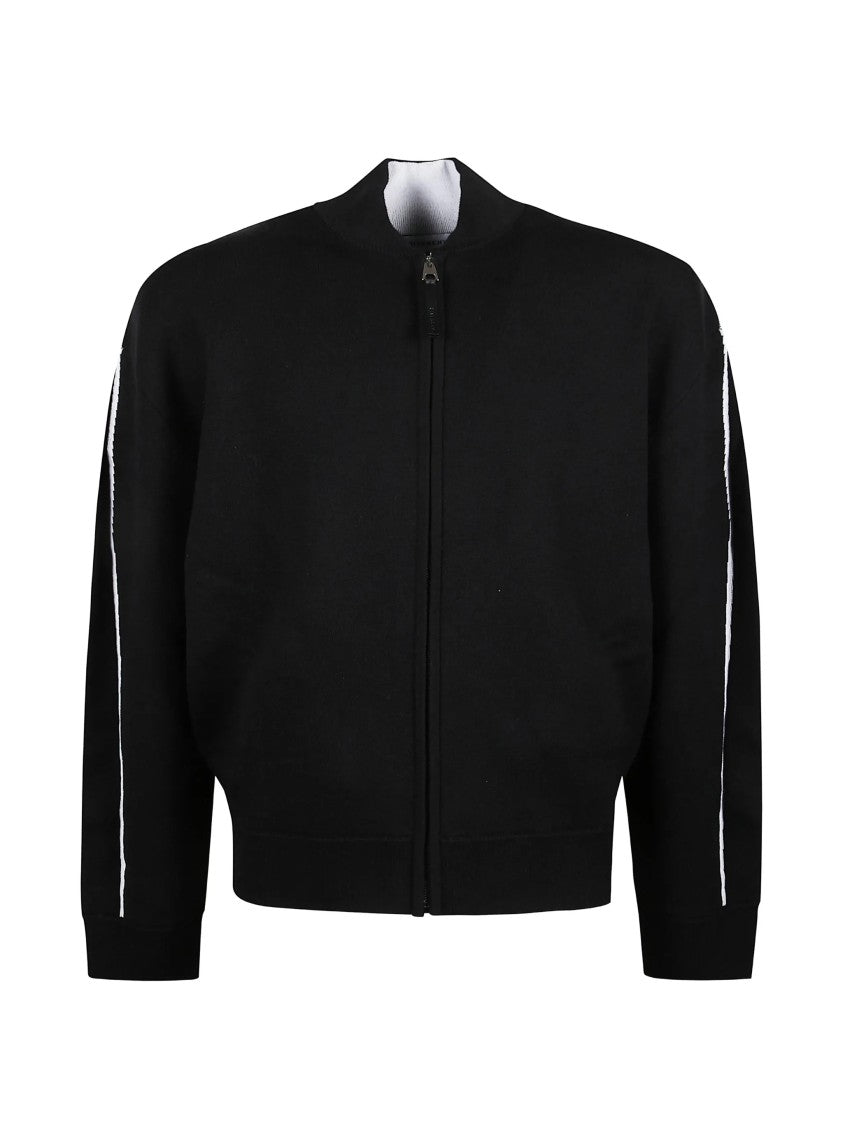 Givenchy Couture Seam Cropped Wool Zipped Cardigan