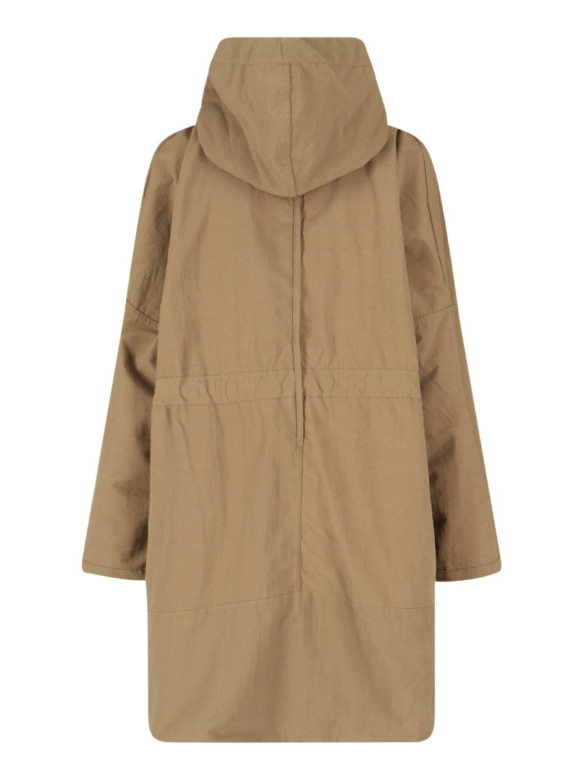 Kimono Rain Brown No-Rain Water-Repellent Hooded Parka
