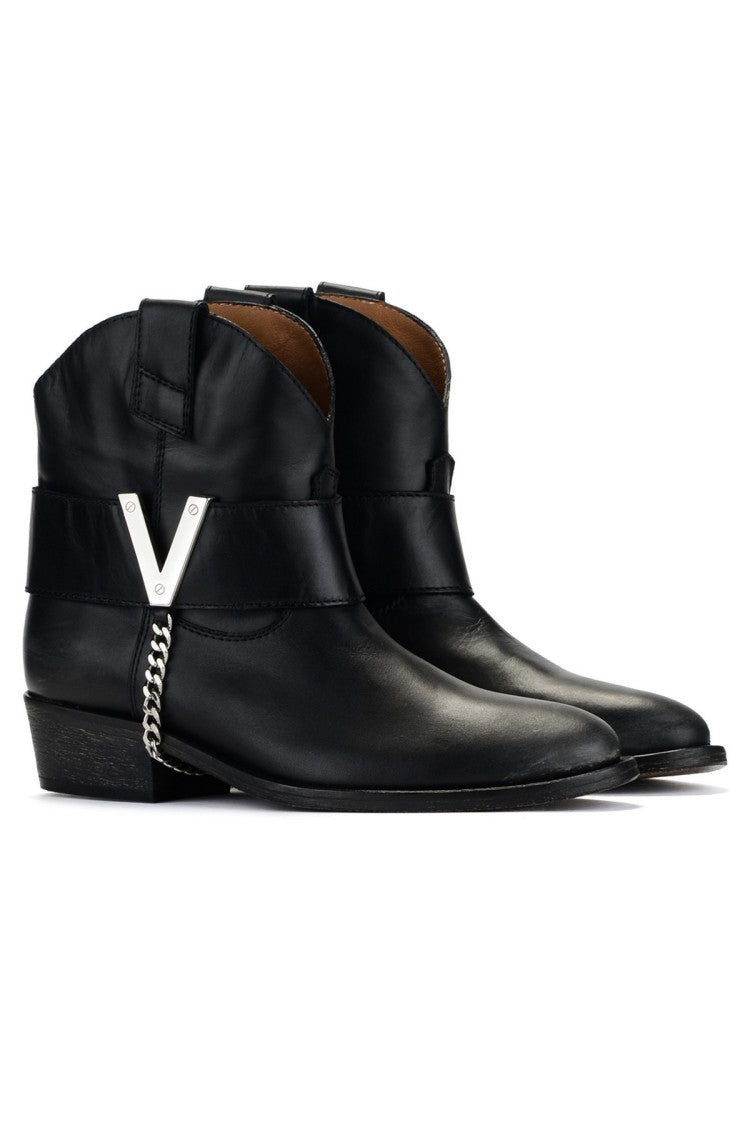 Via Roma 15 Black Leather Boots