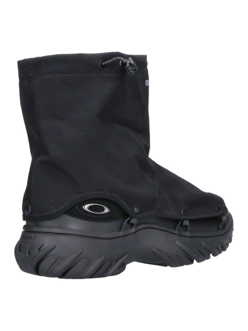 Oakley Black Meridian Low Ext Leather Rubber Sole Sneakers