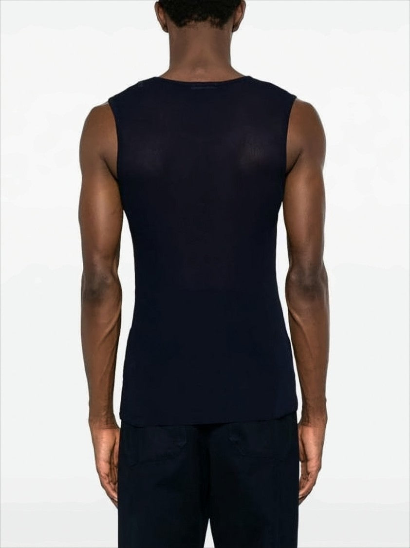 Ami Paris Fitted Sleeveless Tank Top