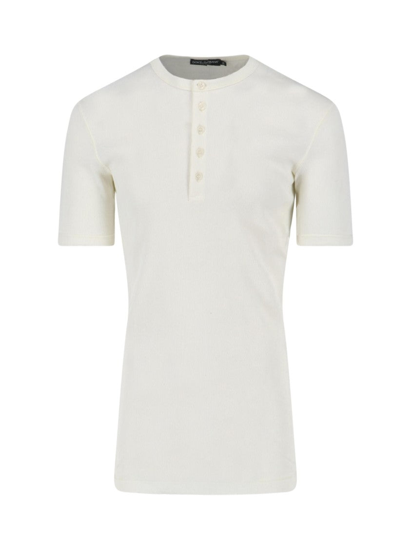 Dolce & Gabbana Minimalist White T-Shirt With Crew Neckline