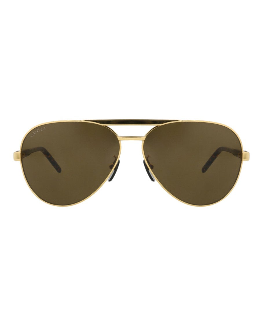 Gucci Aviator-Frame Metal Sunglasses