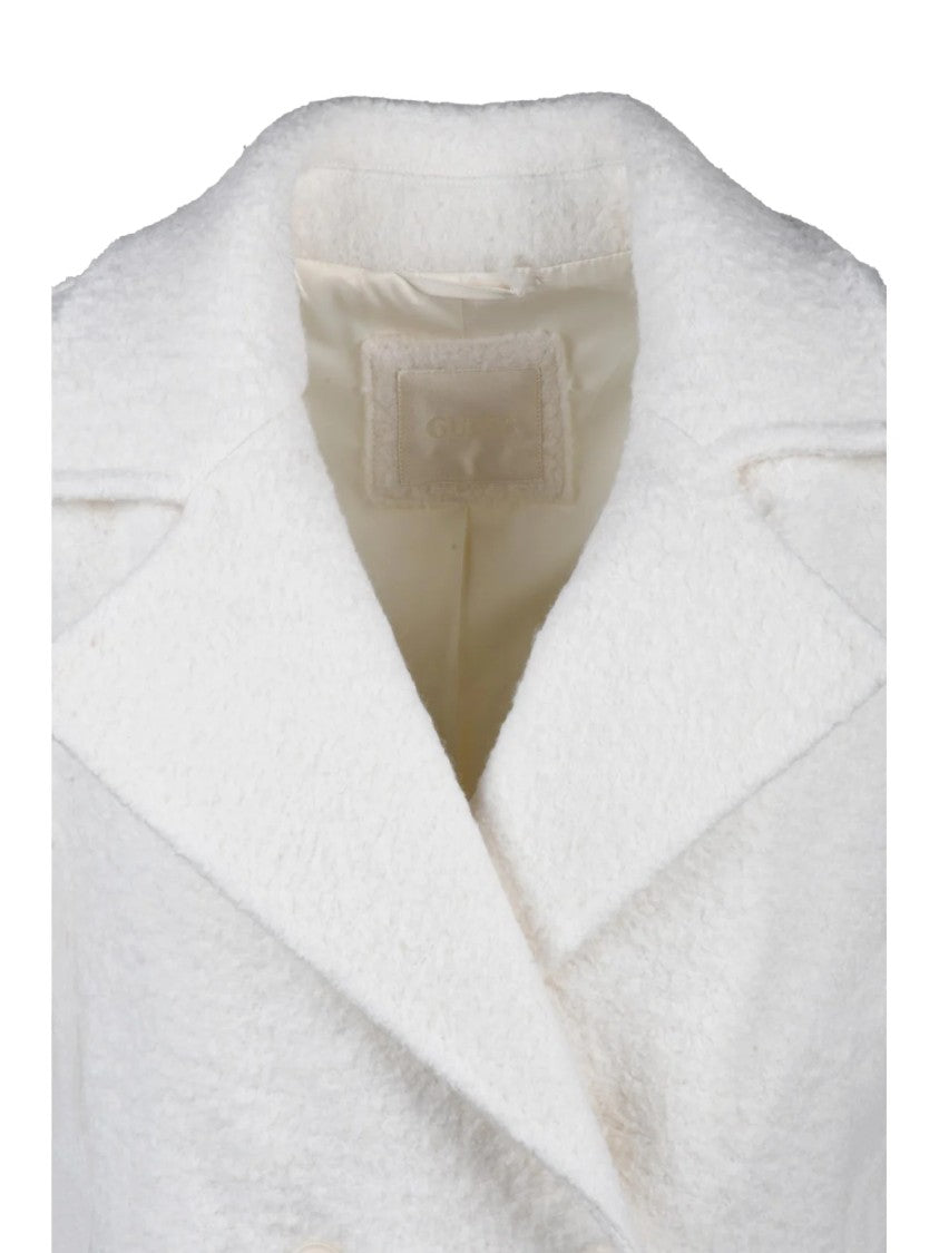 Guess Double-Breasted Wool-Blend Coat With Textured Finish