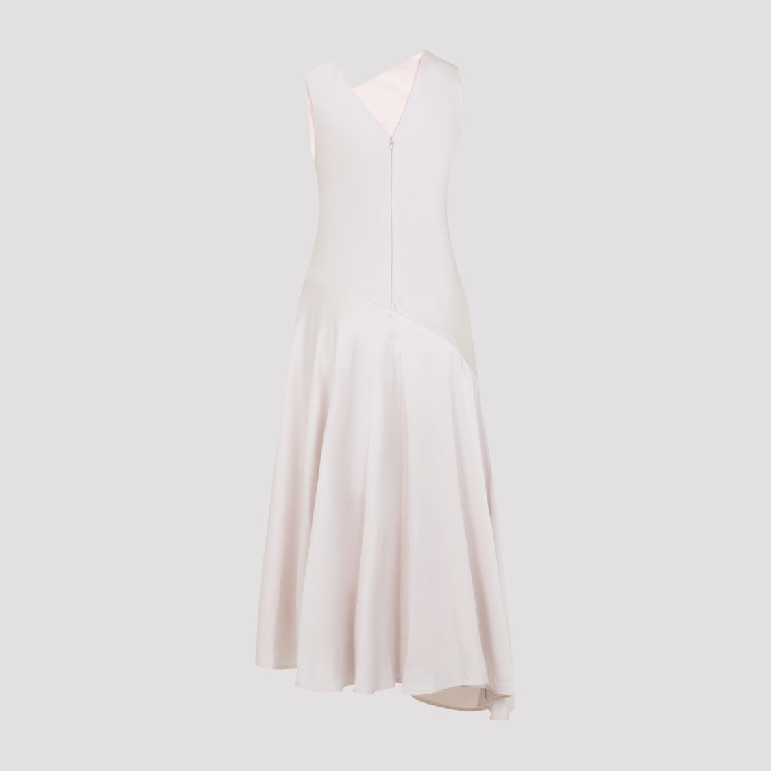 Jil Sander Ballerina Pink Acetate Asymmetric Dress With Diagonal Cut