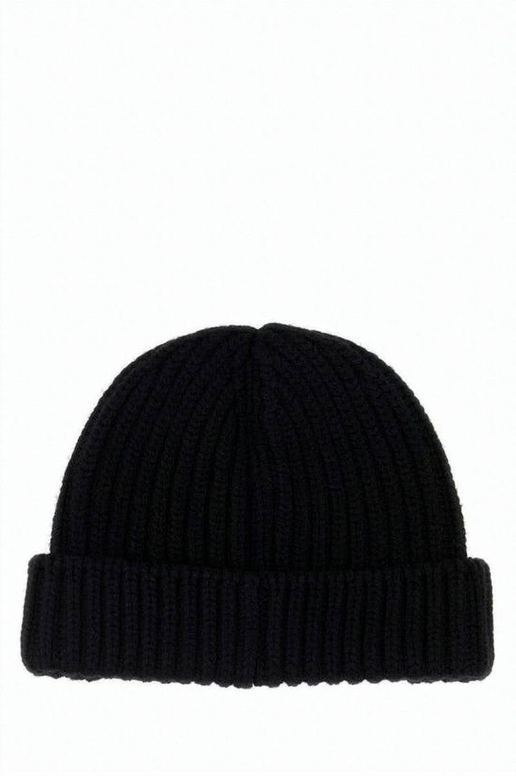 Prada Ribbed Knit Beanie With Folded Cuff