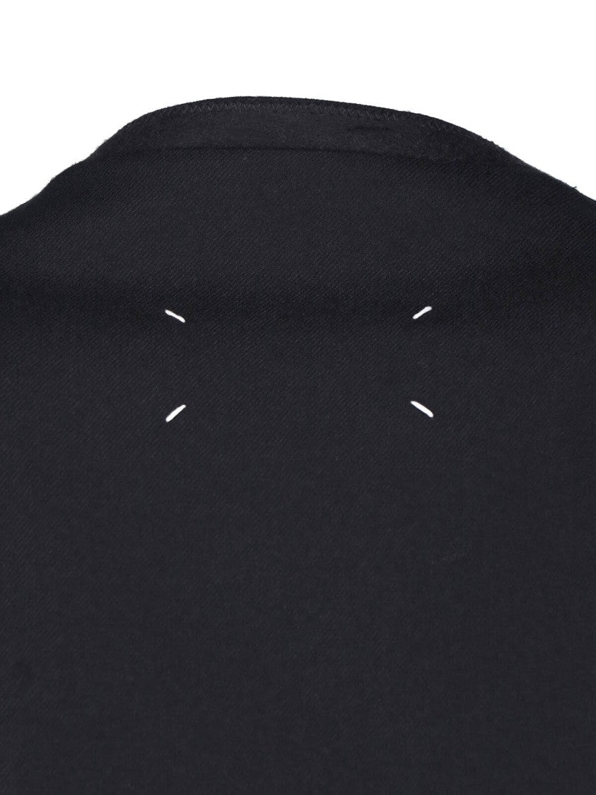 Maison Margiela Black Virgin Wool V-Neck Blazer