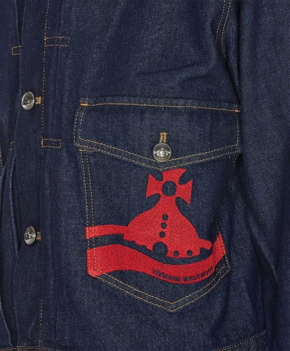 Vivienne Westwood Structured Denim Jacket With Contrast Stitching