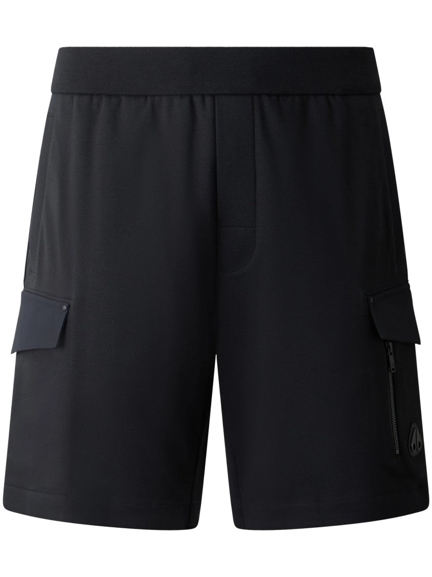 Moose Knuckles Minimalist Black Shorts With Elastic Waistband