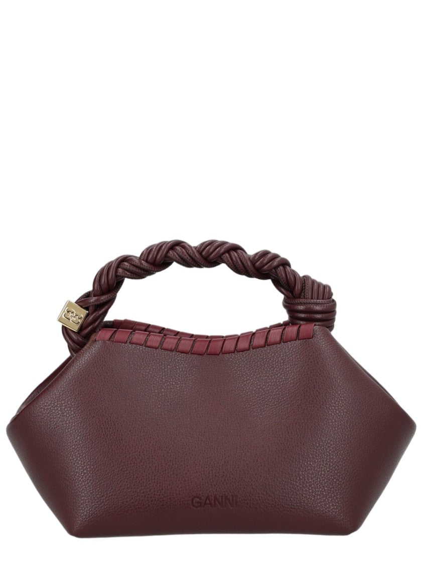 Ganni Geometric Braided Accent Textured Shoulder Bag