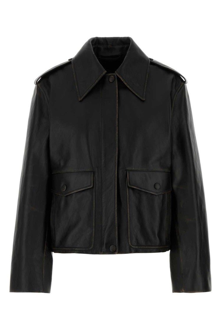 Jil Sander Dark Brown Leather Jacket