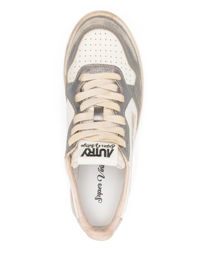 Autry White Low-Top Sneakers With Perforated Design