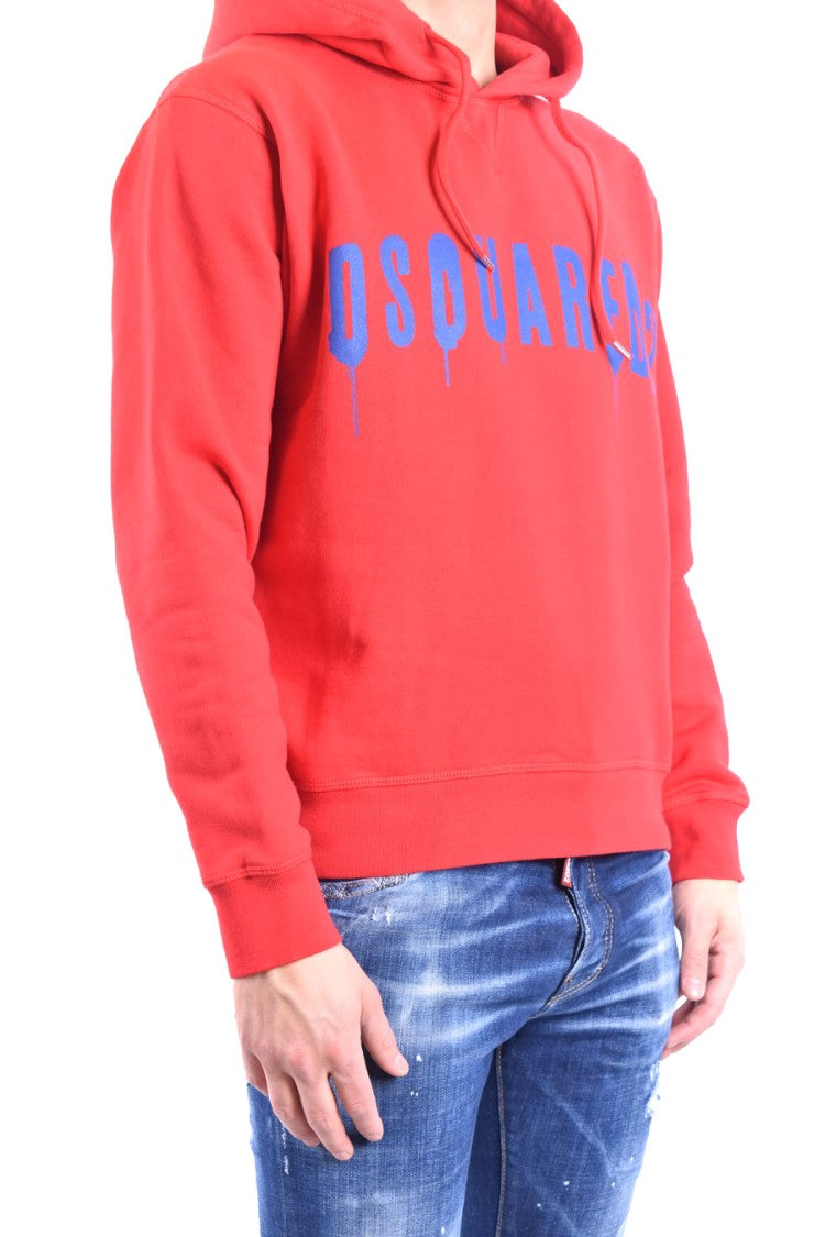 Dsquared2 Multicolor Graphic Sweatshirt With Hood And Drawstrings