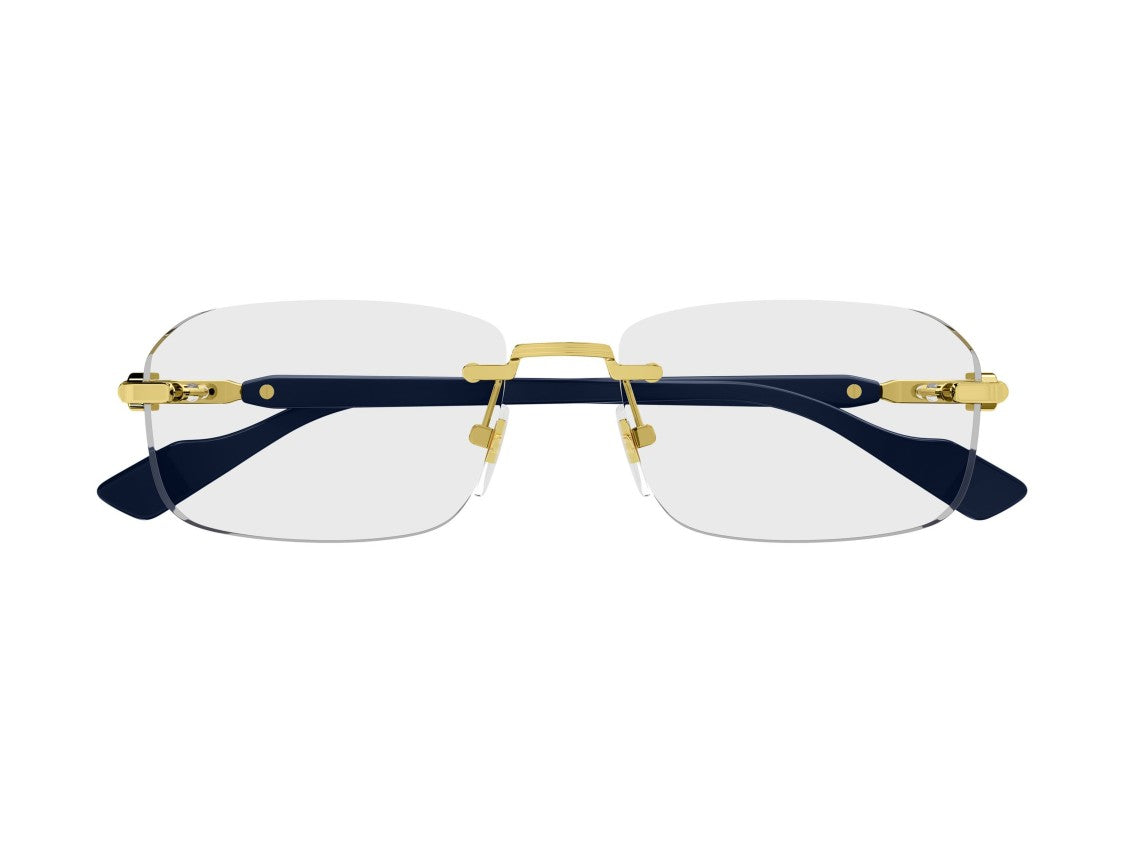 Gucci Gold Gg1221o Metal Rimless Rectangular Eyeglasses