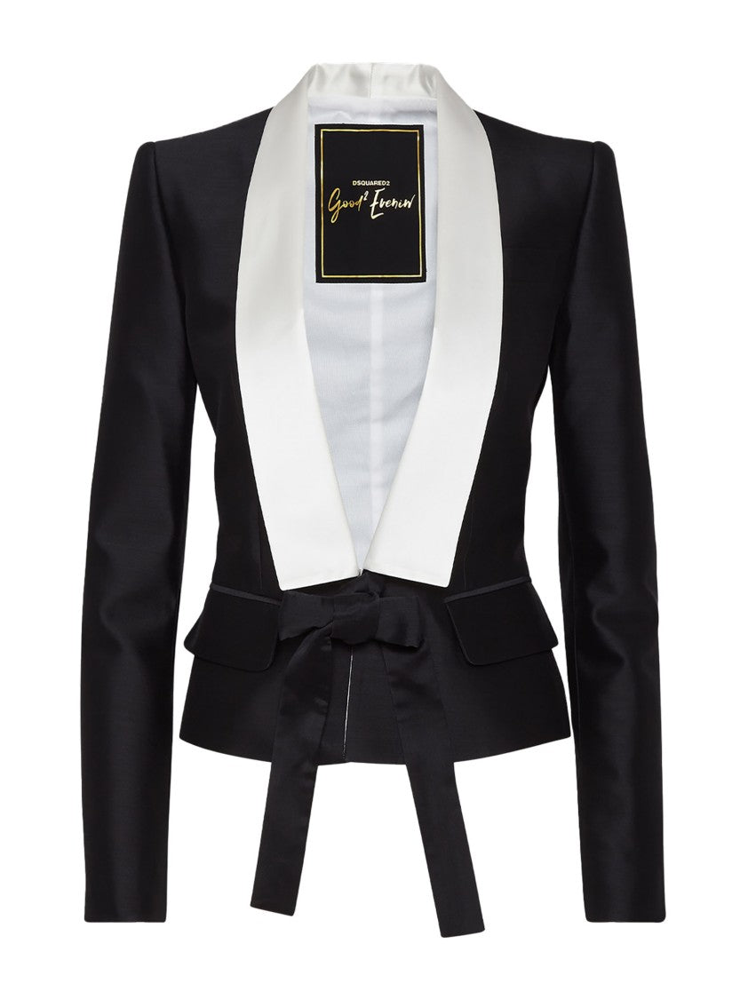 Dsquared2 Gatsby Fit Black Virgin Wool And Silk Blazer