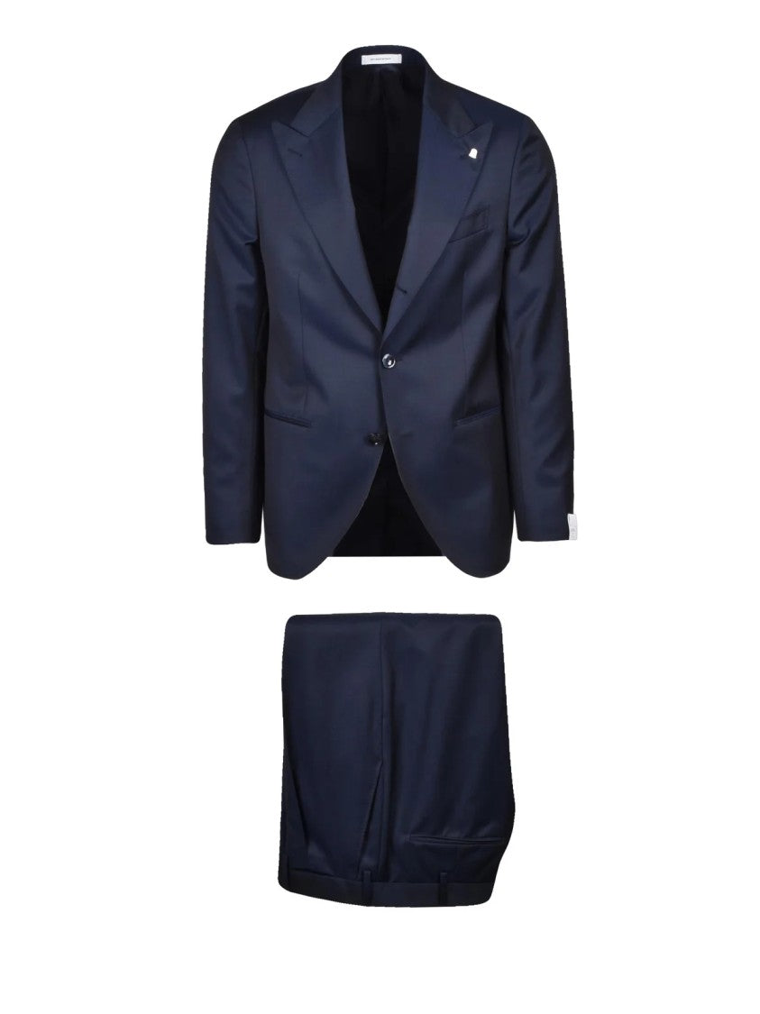 Sartoria Latorre Navy Two-Piece Virgin Wool Suit