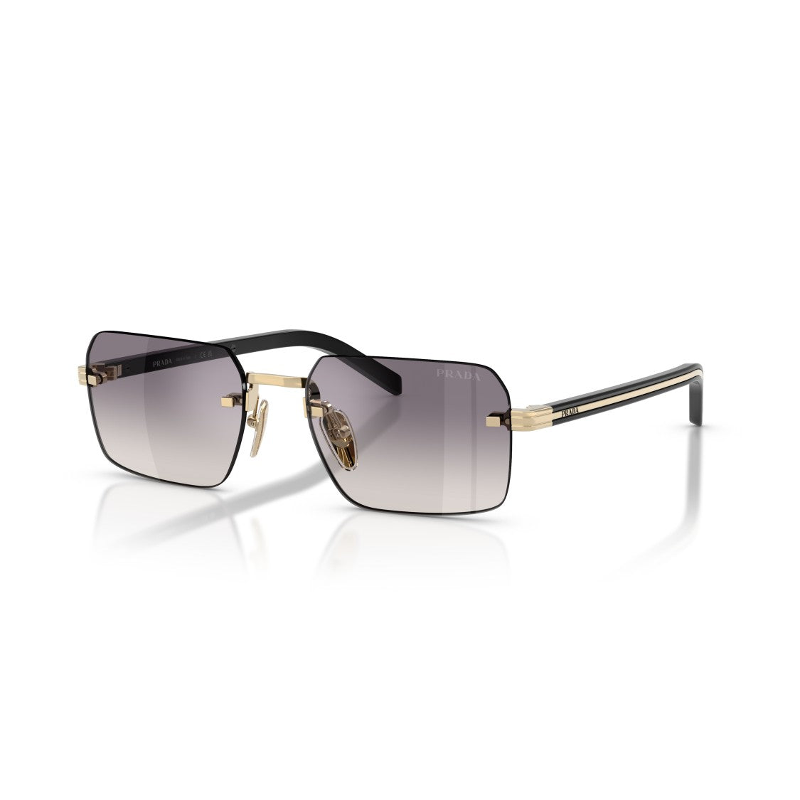 Prada 0Pr D55s Rimless Rectangular Sunglasses